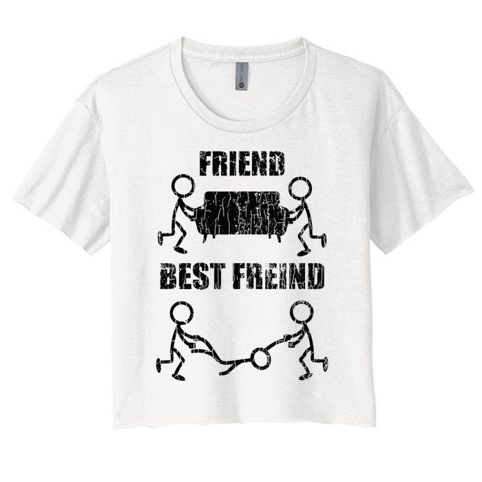 Friend Vs Best Friend Funny BFF Bestie Women's Crop Top Tee