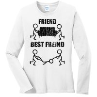 Friend Vs Best Friend Funny BFF Bestie Ladies Long Sleeve Shirt