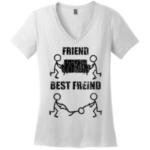 Friend Vs Best Friend Funny BFF Bestie Women's V-Neck T-Shirt