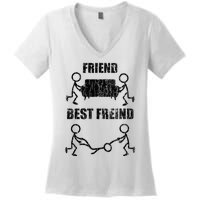 Friend Vs Best Friend Funny BFF Bestie Women's V-Neck T-Shirt