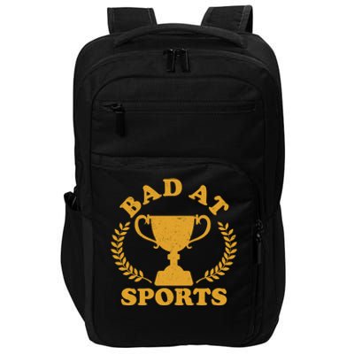 Funny Vintage Bad At Sports Trophy Award Impact Tech Backpack