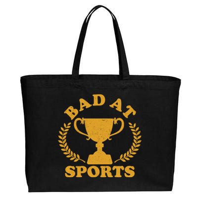 Funny Vintage Bad At Sports Trophy Award Cotton Canvas Jumbo Tote