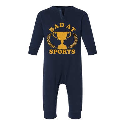 Funny Vintage Bad At Sports Trophy Award Infant Fleece One Piece