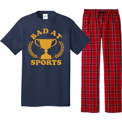 Funny Vintage Bad At Sports Trophy Award Pajama Set