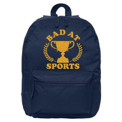 Funny Vintage Bad At Sports Trophy Award 16 in Basic Backpack