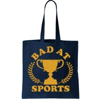 Funny Vintage Bad At Sports Trophy Award Tote Bag