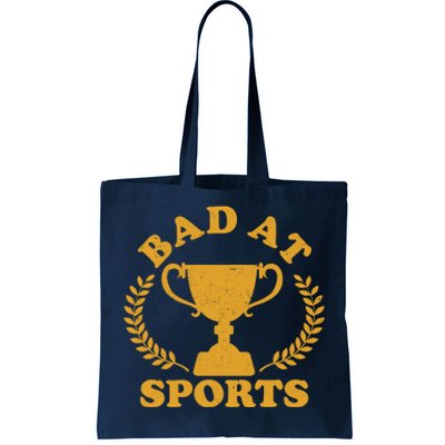 Funny Vintage Bad At Sports Trophy Award Tote Bag