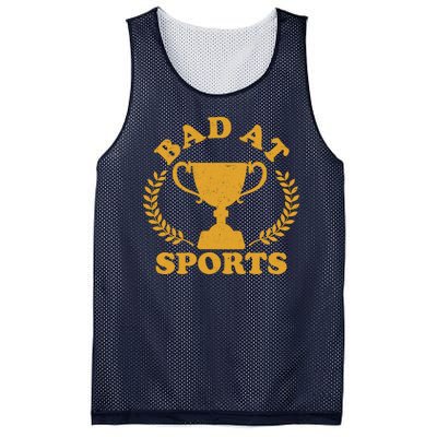 Funny Vintage Bad At Sports Trophy Award Mesh Reversible Basketball Jersey Tank