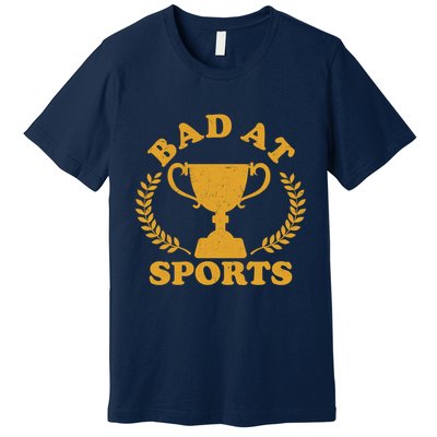 Funny Vintage Bad At Sports Trophy Award Premium T-Shirt