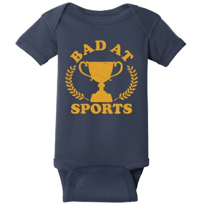 Funny Vintage Bad At Sports Trophy Award Baby Bodysuit