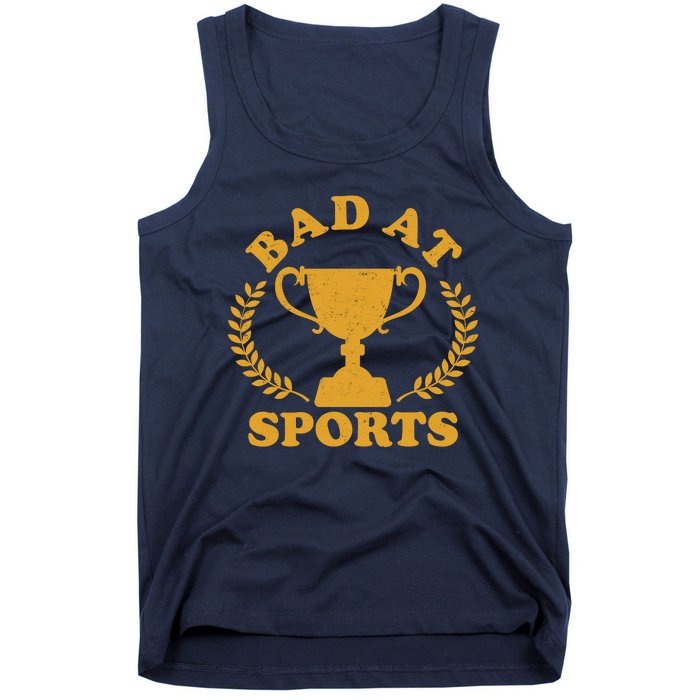 Funny Vintage Bad At Sports Trophy Award Tank Top