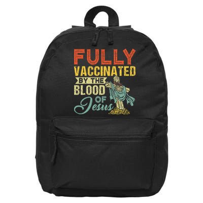 Fully Vaccinated By The Blood Of Jesus Funny Christian 16 in Basic Backpack