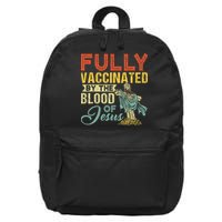 Fully Vaccinated By The Blood Of Jesus Funny Christian 16 in Basic Backpack