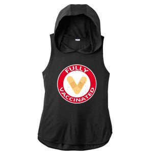 Fully Vaccinated Brandade Funny Pandemic Ladies PosiCharge Tri-Blend Wicking Draft Hoodie Tank