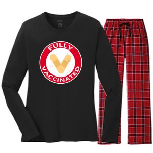 Fully Vaccinated Brandade Funny Pandemic Women's Long Sleeve Flannel Pajama Set 