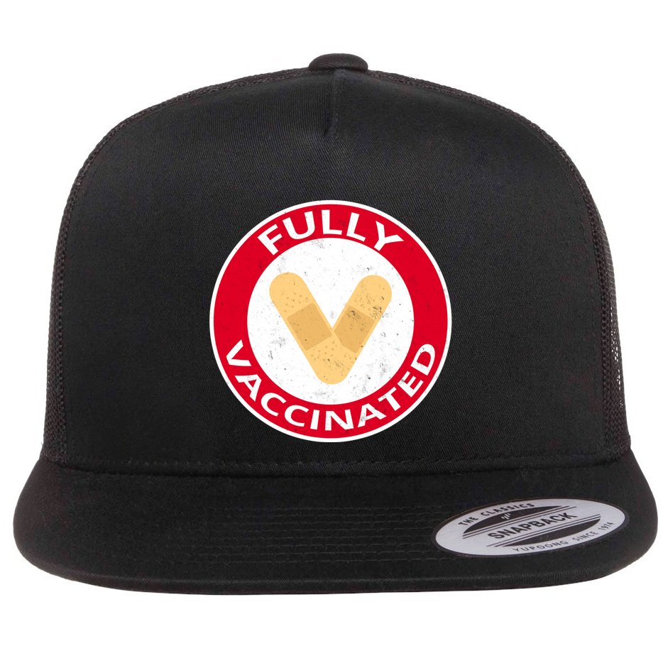Fully Vaccinated Brandade Funny Pandemic Flat Bill Trucker Hat