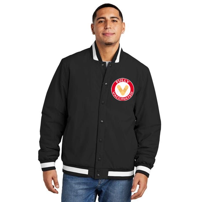 Fully Vaccinated Brandade Funny Pandemic Insulated Varsity Jacket