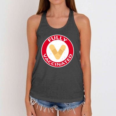 Fully Vaccinated Brandade Funny Pandemic Women's Knotted Racerback Tank