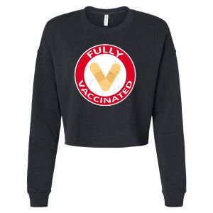 Fully Vaccinated Brandade Funny Pandemic Cropped Pullover Crew