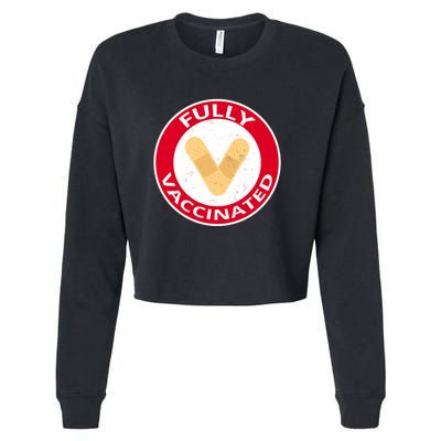 Fully Vaccinated Brandade Funny Pandemic Cropped Pullover Crew
