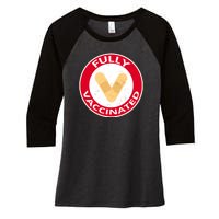 Fully Vaccinated Brandade Funny Pandemic Women's Tri-Blend 3/4-Sleeve Raglan Shirt