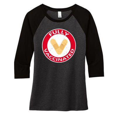 Fully Vaccinated Brandade Funny Pandemic Women's Tri-Blend 3/4-Sleeve Raglan Shirt