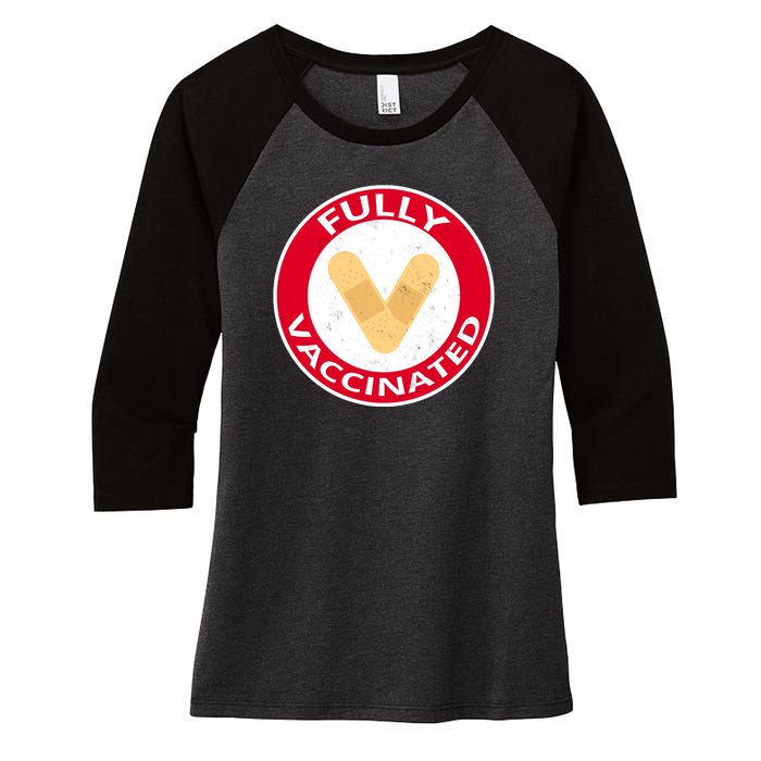 Fully Vaccinated Brandade Funny Pandemic Women's Tri-Blend 3/4-Sleeve Raglan Shirt