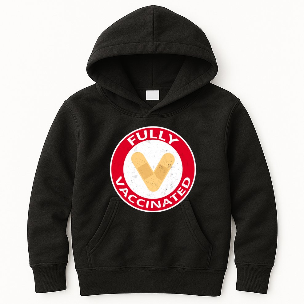 Fully Vaccinated Brandade Funny Pandemic Kids Hoodie
