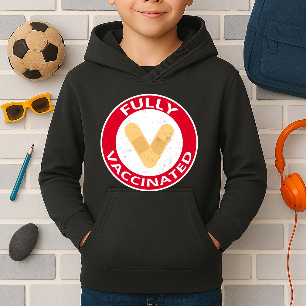 Fully Vaccinated Brandade Funny Pandemic Kids Hoodie