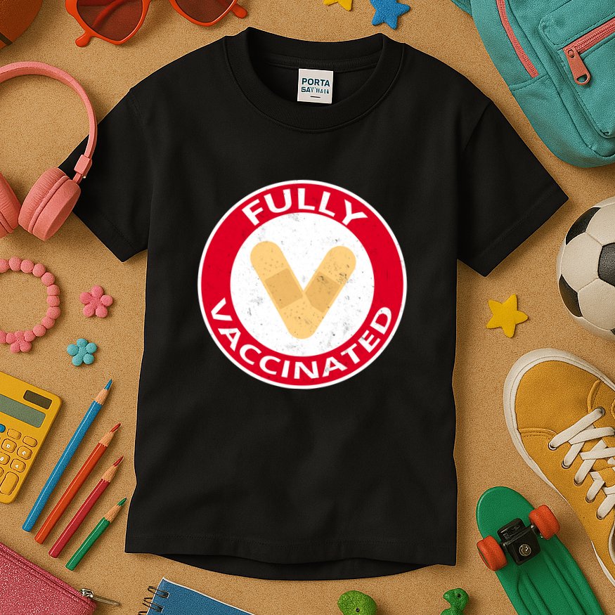 Fully Vaccinated Brandade Funny Pandemic Kids T-Shirt