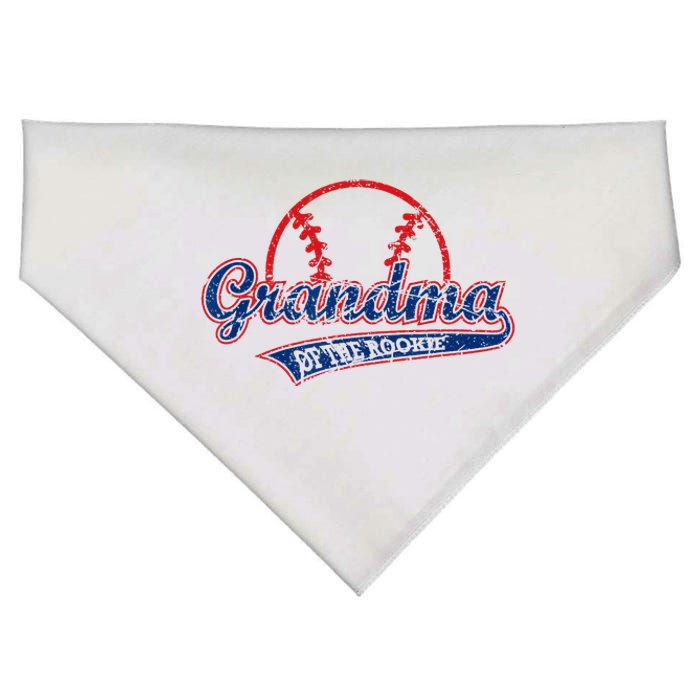 Funny Vintage Baseball Grandma Of The Rookie USA-Made Doggie Bandana