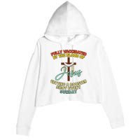 Fully Vaccinated By The Blood Of Jesus Getting A Booster Shot Every Sunday Crop Fleece Hoodie