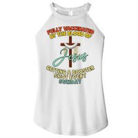 Fully Vaccinated By The Blood Of Jesus Getting A Booster Shot Every Sunday Women's Perfect Tri Rocker Tank
