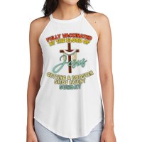 Fully Vaccinated By The Blood Of Jesus Getting A Booster Shot Every Sunday Women's Perfect Tri Rocker Tank