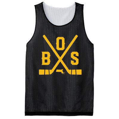 Funny Vintage Boston Hockey Sticks State Outline Mesh Reversible Basketball Jersey Tank