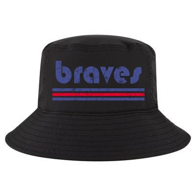 Funny Vintage Braves Retro Three Stripe Weathered Cool Comfort Performance Bucket Hat