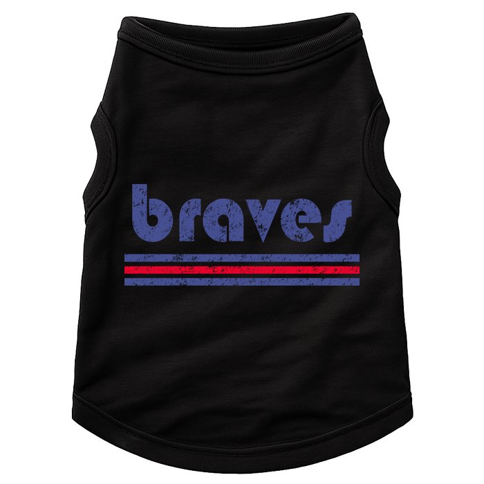 Funny Vintage Braves Retro Three Stripe Weathered Doggie Tank