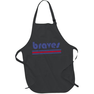 Funny Vintage Braves Retro Three Stripe Weathered Apron