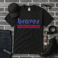 Funny Vintage Braves Retro Three Stripe Weathered Tall T-Shirt
