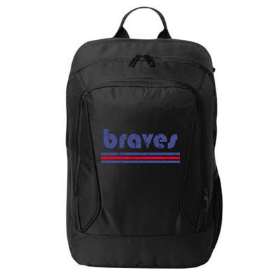 Funny Vintage Braves Retro Three Stripe Weathered City Backpack