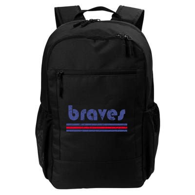 Funny Vintage Braves Retro Three Stripe Weathered Backpack