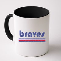 Funny Vintage Braves Retro Three Stripe Weathered Mug