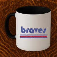 Funny Vintage Braves Retro Three Stripe Weathered Mug