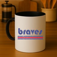 Funny Vintage Braves Retro Three Stripe Weathered Mug