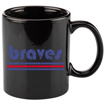 Funny Vintage Braves Retro Three Stripe Weathered 11oz C Handle Ceramic Mug