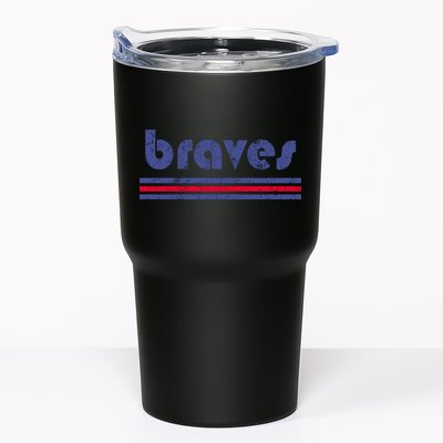 Funny Vintage Braves Retro Three Stripe Weathered Tumbler