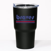 Funny Vintage Braves Retro Three Stripe Weathered Tumbler