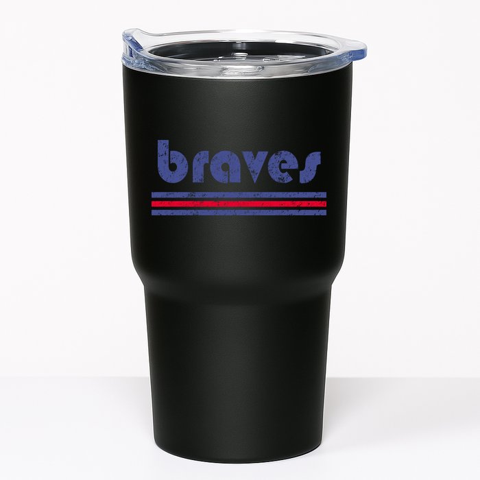 Funny Vintage Braves Retro Three Stripe Weathered Tumbler