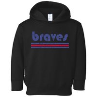 Funny Vintage Braves Retro Three Stripe Weathered Toddler Hoodie