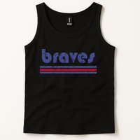 Funny Vintage Braves Retro Three Stripe Weathered Tank Top